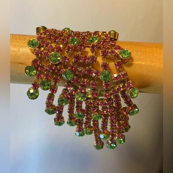 Rhinestone Jeweled Peacock Pin Brooch Signed OTC On The Back.  4.5 inches tall - Picture 6 of 12